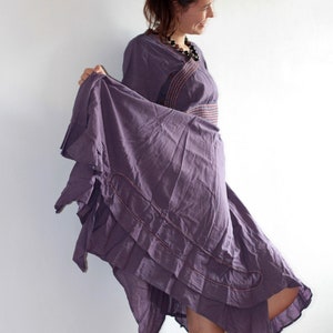 100% cotton Dress/Asymmetric short dress full hand embroidery.