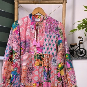 ASSORTED - PINK HUES | Hand Stitched Patchwork Cotton Dress | Perfect Anniversary Christmas Gift For Her Sister Mother | Black Friday Deal