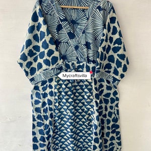 Indigo patchwork dress,Cotton Dress,Block Print Dress,Cotton Block Dress,Women Dress,Floral Summer Dress, handprint dress, patchwork dress