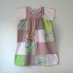 Handmade Patchwork Dress - Size L - XL Adult - Boho Quilt Dress - Cotton Print Smock Dress - Slow Made Fashion - Ready to Ship